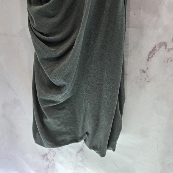 Standard By James Perse Dress Womens 2 Medium Gray V Neck Mini Bodycon Ruched - Picture 7 of 11